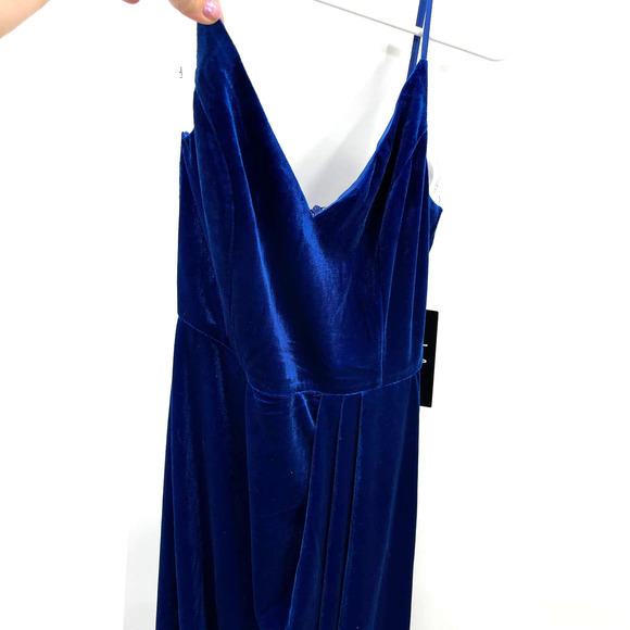 Lulu's Mira Velvet Midi Dress in Blue Size Small *Seamstress Special* - Picture 5 of 7